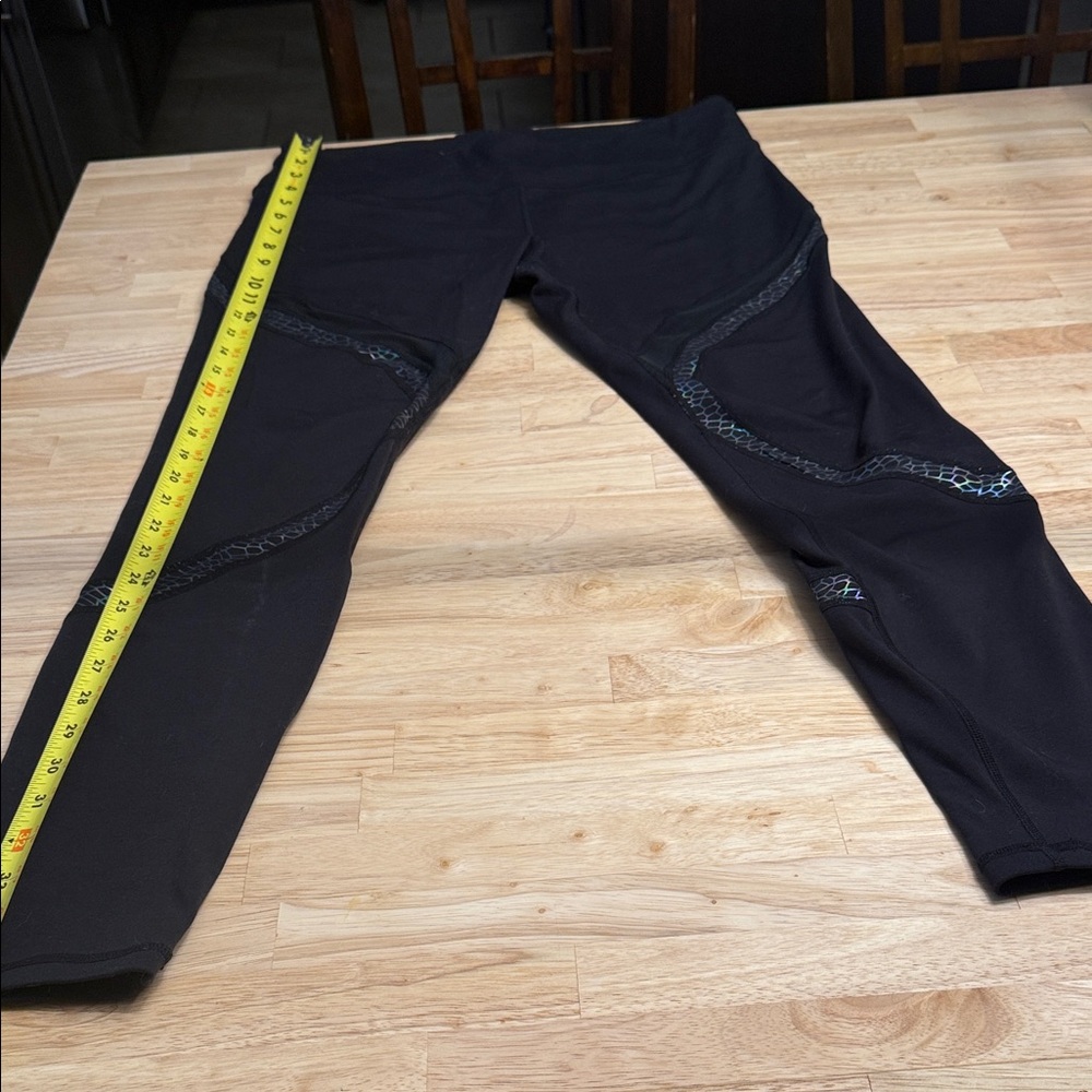 ZYIA Black Leggings with Patterned Detail